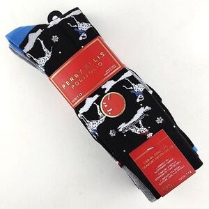 Perry Ellis 6 Pack  Men's Assorted Socks Plaid Grey Blue Dalmatians Shoe Sz 7-12
